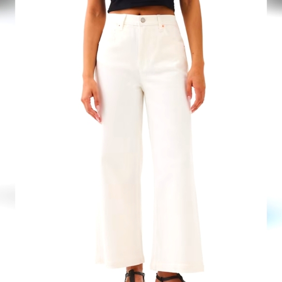 GAP High Rise Stride Wide-Leg Ankle Jeans in Optic White Size 16R - Picture 1 of 10